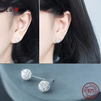 

La Monada Women Stud Earrings Korean 925 Sterling Silver Earrings For Women Jewelry Yarn Ball Designer Women's Earrings Stylish