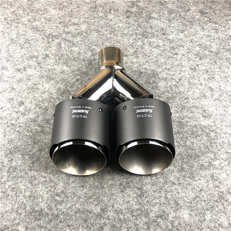 1 шт. Akrapovic матовый углерод+ нержавеющая сталь выхлопные наконечники авто Универсальный двойной одинаковой длины выхлопной трубы концевые наконечники