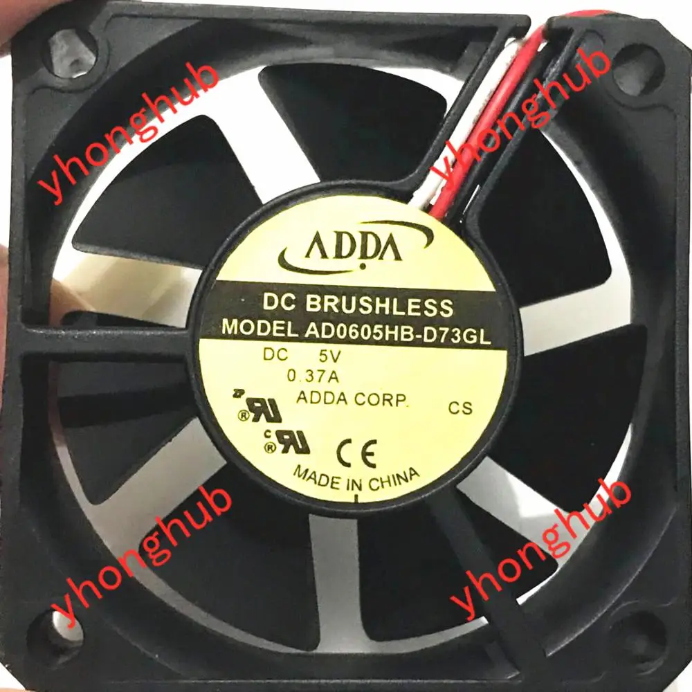 ADDA AD0605HB D73GL DC 5V 0.37A 60x60x15 мм 3 провода Сервер вентилятор