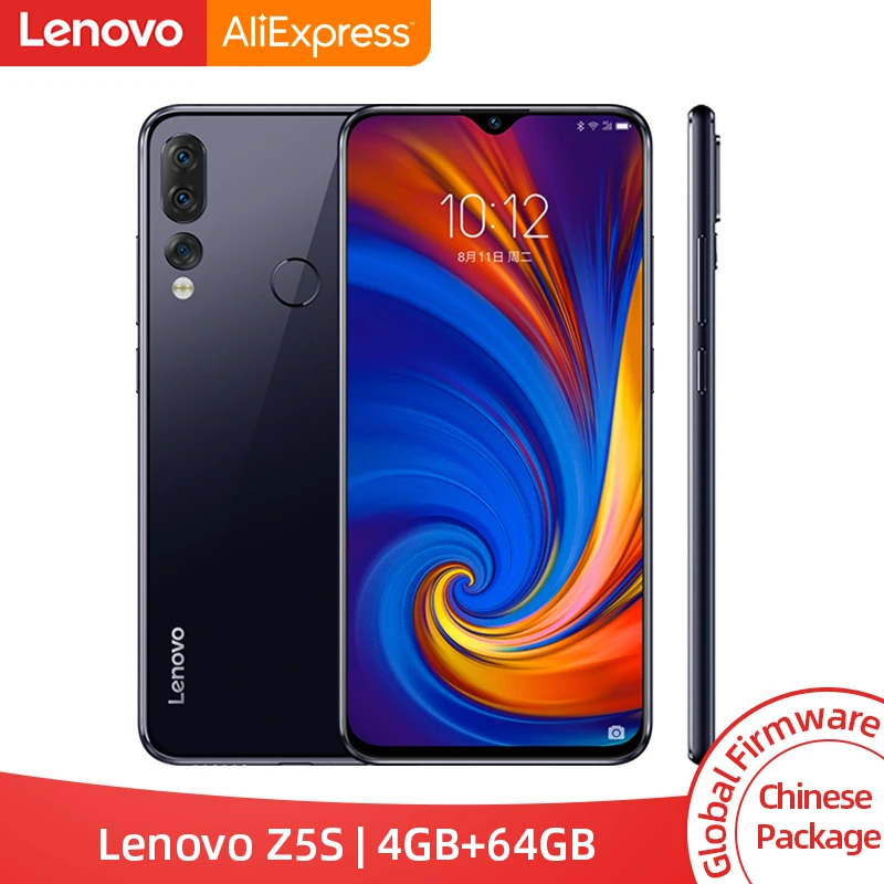 Смартфон lenovo Z5s Z5 S с глобальной ПЗУ, Восьмиядерный процессор Snapdragon 710, 4 ГБ, 64 ГБ, Face ID, 6,3 дюймов, Android P, тройная задняя камера, смартфон