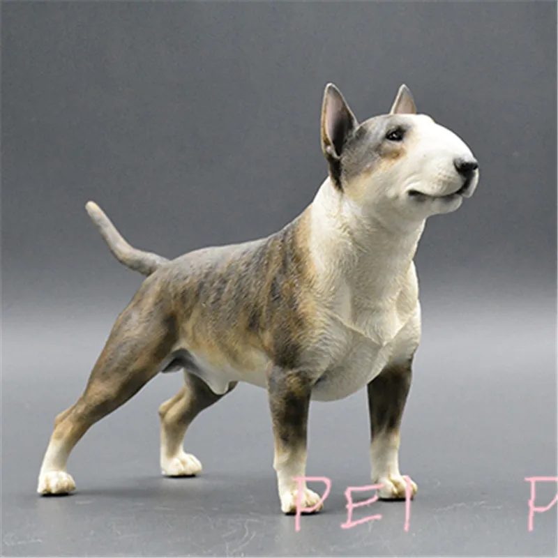 

High Quality Simulation Animal Dog Cute Puppy Statue Bull Terrier Creative Home Decor Car Decoration Resin Action Figure Toy