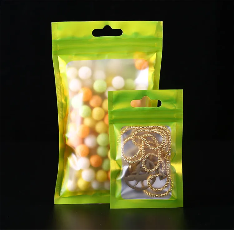 Green Leotrust матовая розовая алюминиевая фольга окно Ziplock Сумки рождественские подарки сумки розовые украшения ногтей браслеты для красоты посылка Сумки - Цвет: Green