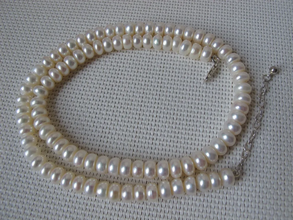 Ожерелье из серебра 925 пробы с культивированным пресноводным жемчугом на белой