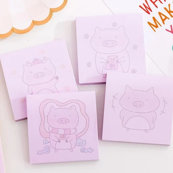 

1 Pcs Cartoon Animal Pig Square Memo Pads Self Adhesive N Times Sticky Notes Stationery Sticker School Bookmark Label Escolar
