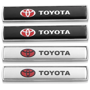

2 PCS Aluminum sticker car badge decal car decoration sticker For toyota corolla chr auris rav4 yaris avensis Car Accessories