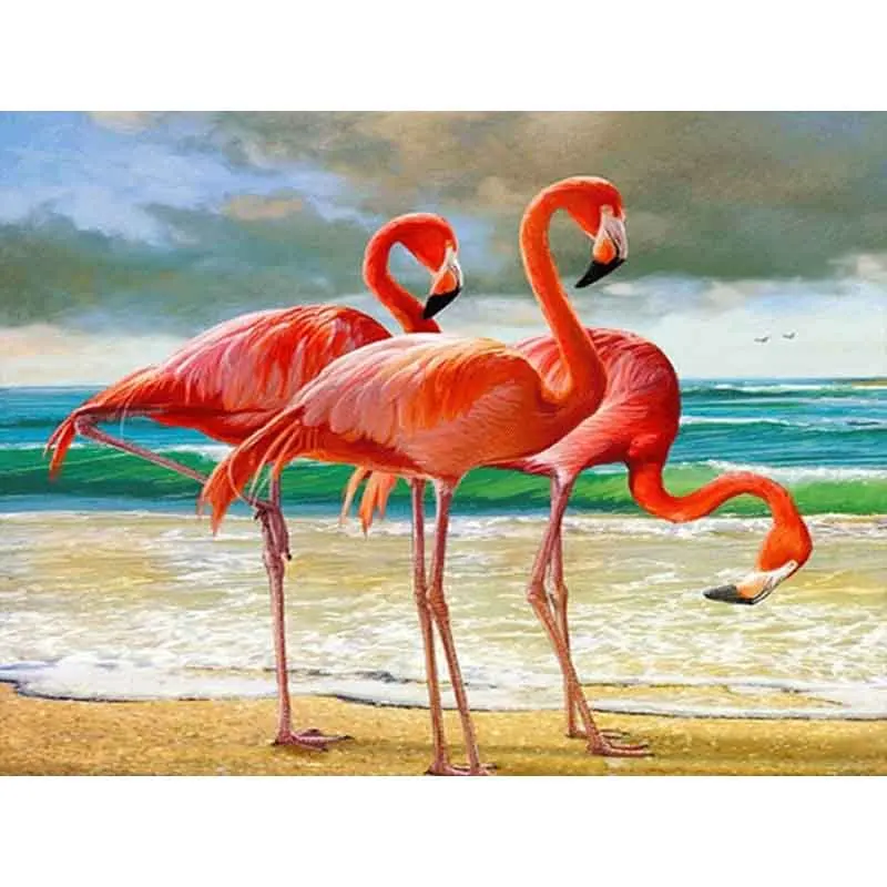 

Diamond Embroidery Cross Stitch Diamond Painting Flamingo Full Round Kit 5D DIY Art Mosaic Rhinestone Home Decor Handmade Gifts