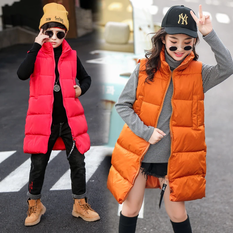 Г. Новая осенне-зимняя одежда модный детский жилет Детская куртка с капюшоном утепленный жилет для девочек Теплый жилет для девочек