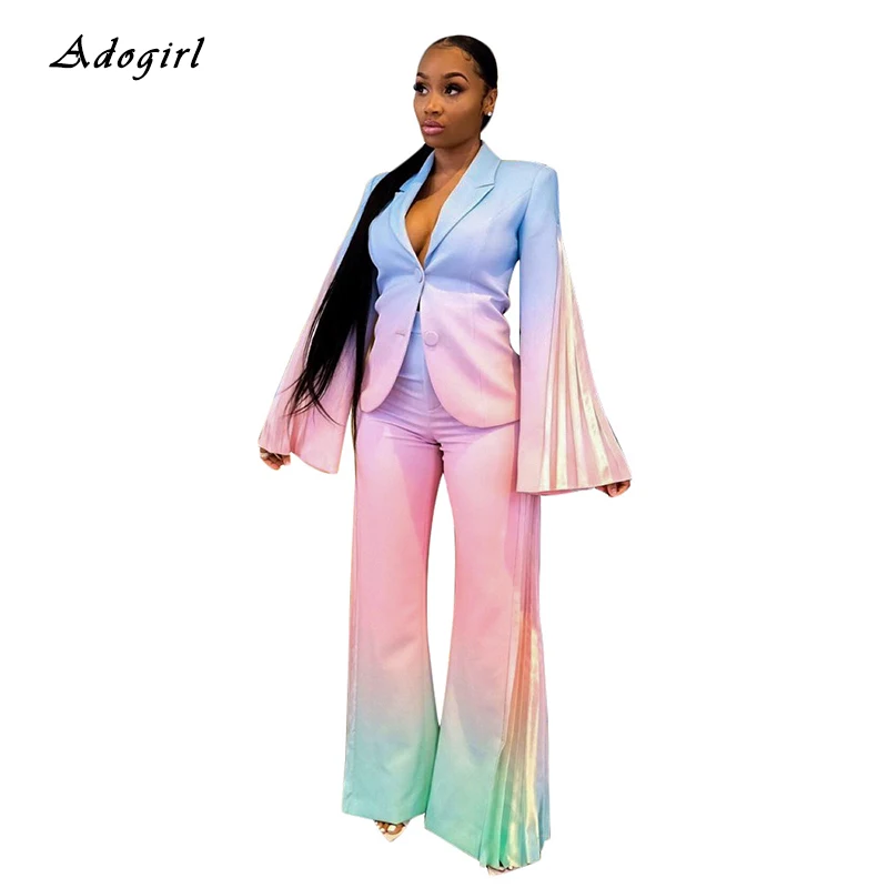 Галстук-краситель печати бизнес Женский комплект 2 шт. элегантный Блейзер Топ