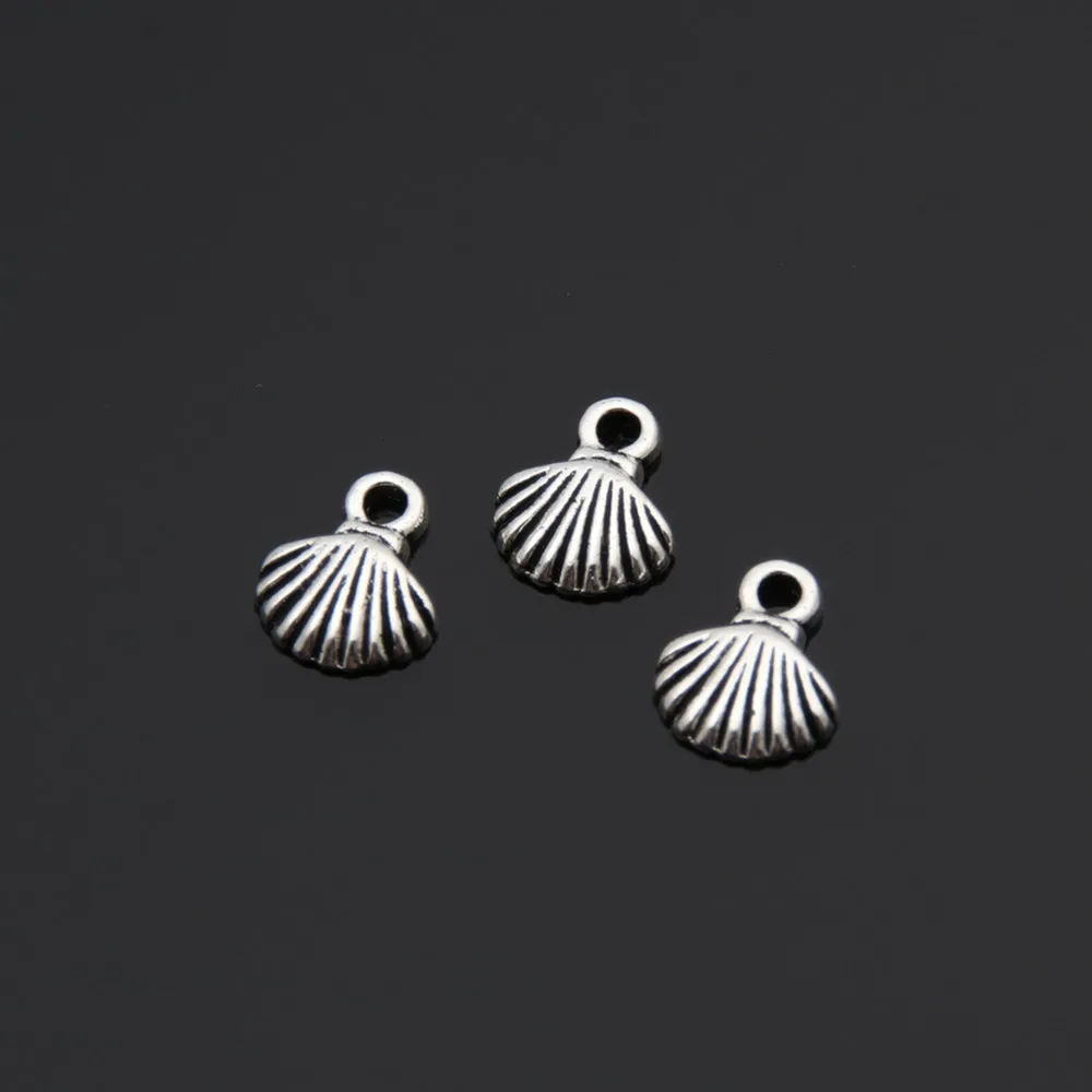 100pcs Silver Color Mini Lovely Shell Charms Beach Pendant Jewelry Making DIY Handmade Craft Accessories Supplies A3453 | Украшения и