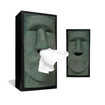 

Resurrection Island Stone Tissue Box Holder Canister Fashion Home Decoration Napkin Box Stone Man Creative Personality Tube