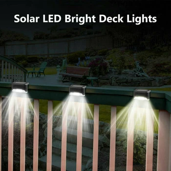 

4pcs/Set Solar Wall Lightning Outdoor Garden Patio Railing Decks Path Rechargeable Battery Auto Sensor LED Lamps