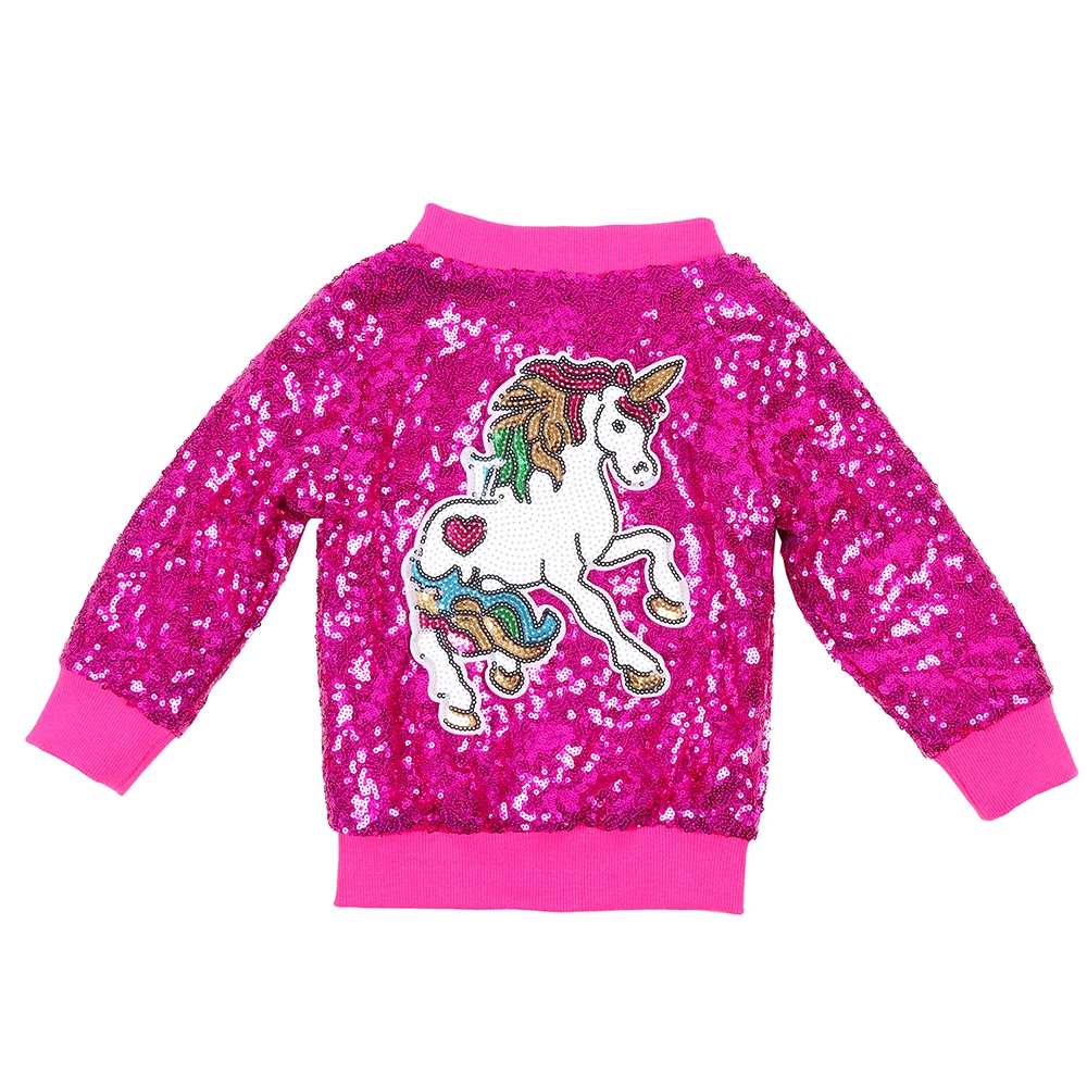 

Kids Baby Sparkle Rainbow Unicorn Jacket Girls Gold Sequin Bomber Jacket Zipper Outwear Toddlers Glitter Coat Christmas Birthday