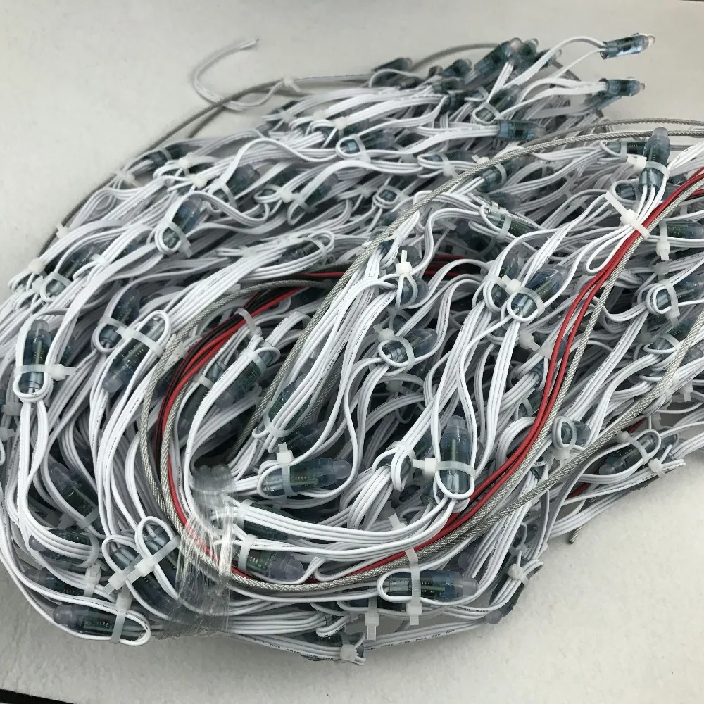 Индивидуально светодиодный полная цветная сетка пикселей; DC12V WS2811 управления Светодиодный сплошной белый провод; 10 светодиодный s(1 м)* 10 светодиодный s(1 м