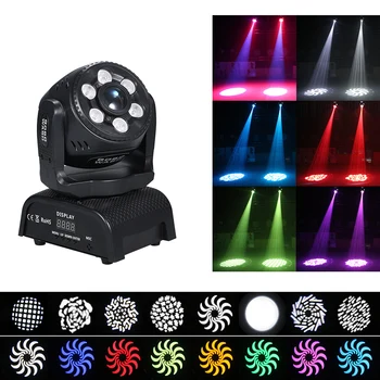 

LED Stage Light 8 Colors/Patterns DMX512 Beam Spotlight Auto-run Voice-activated Master-slave for Party Dance Bar Lighting