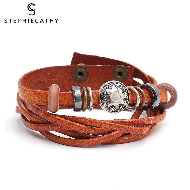 SC брендовый женский браслет из натуральной кожи винтажные аксессуары для