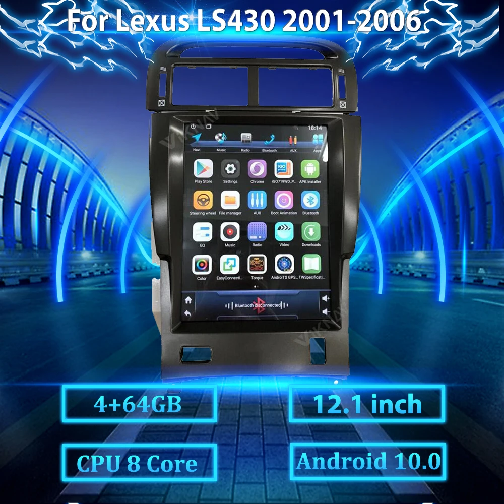

​2din PX6 Android DSP Car Radio GPS Player For Lexus LS430 2001-2006 Video BT Navigation Vertical Screen DVD Multimedia