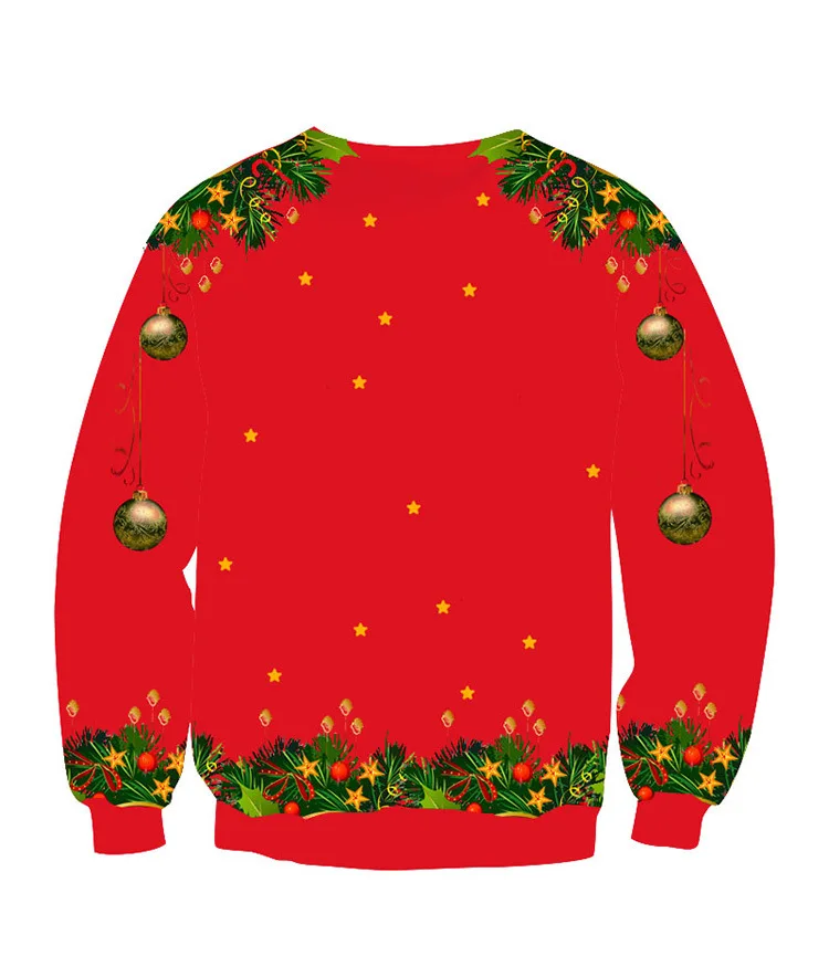 Ugly Christmas Sweater Christmas Novelty Autumn Winter Blouses Clothing Santa Claus Printed Loose Sweater Men Women Pullover