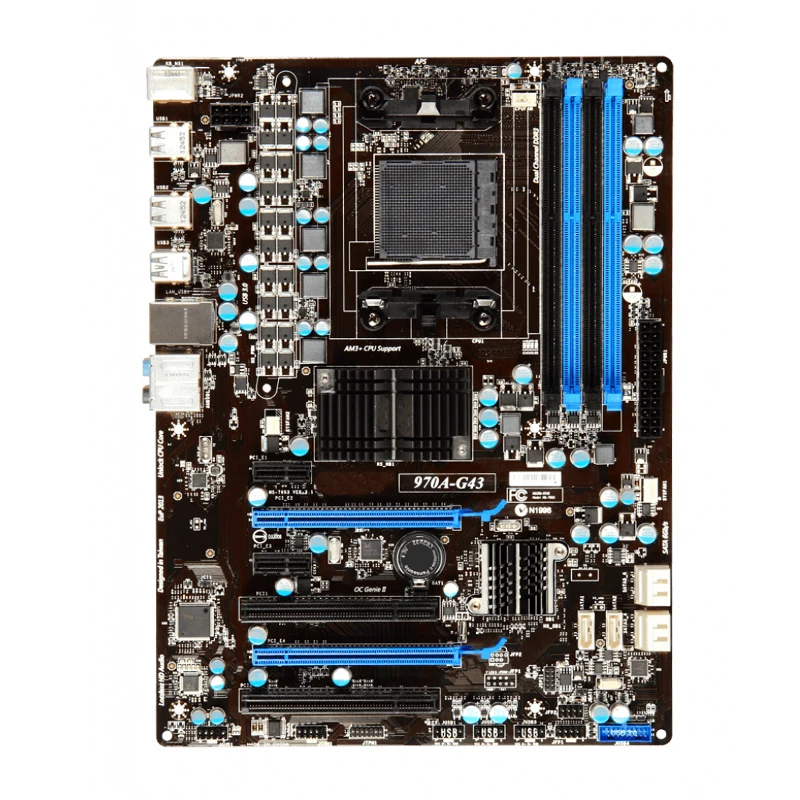 

For MSI 970A-G43 Desktop Motherboard DDR3 AM3/AM3+ USB2.0 USB3.0 SATA III 970 100% tested intact