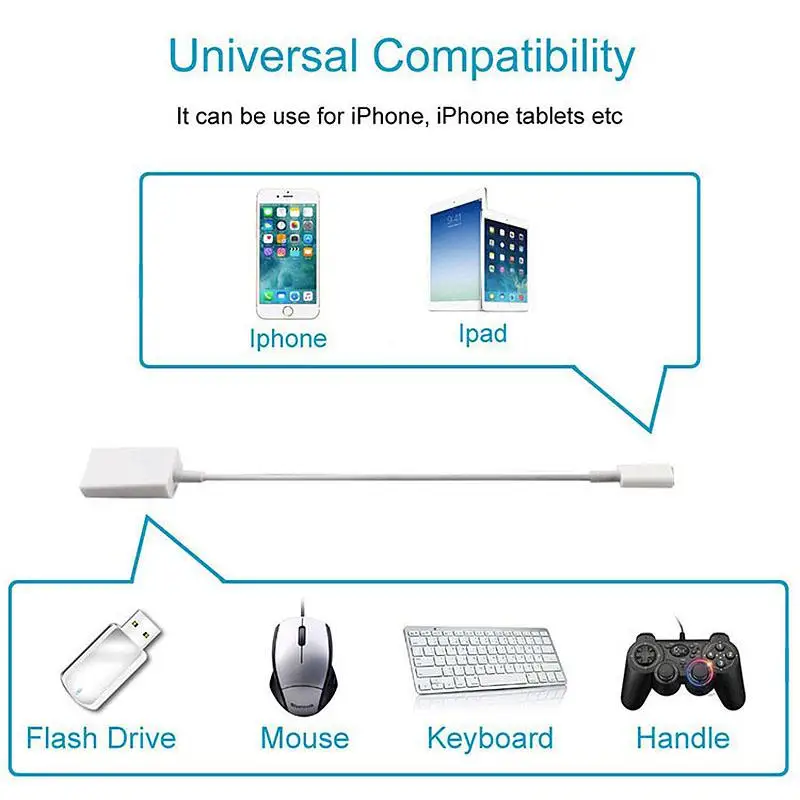Кабель адаптер OTG для Apple iPhone 5 5s 6 6s Plus 7|Переходники и адаптеры| |