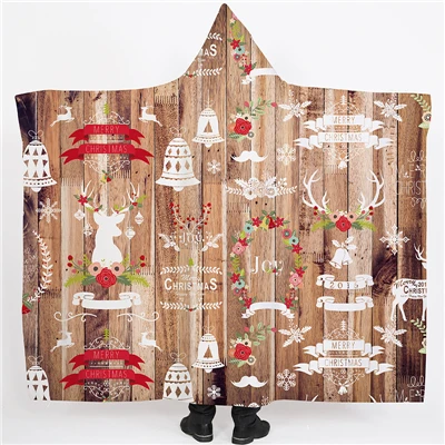 Рождественский подарок, одеяло с капюшоном для взрослых и детей, мягкое пушистое одеяло s для кроватей, зимнее Флисовое одеяло с капюшоном для путешествий Koc - Цвет: 6
