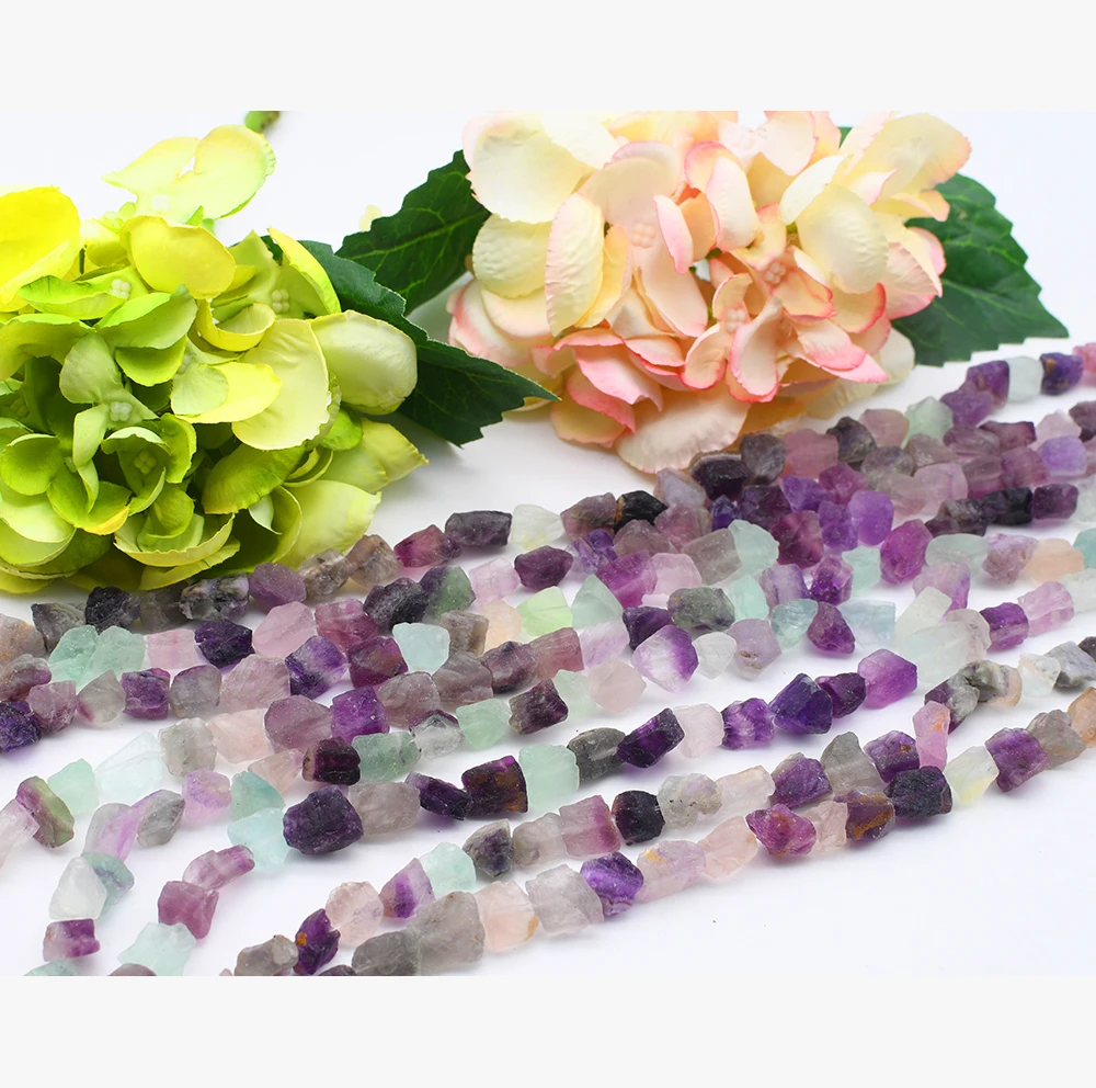 9-11x13-15mm Natural Colotful Fluorite Loose Spacer Beads Stone Beads For DIY Necklace Jewelry Making 15