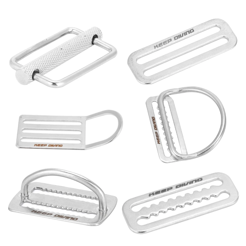 Diving Ring Stainless Steel Weight Belt D-Ring Slide Buckle Strap Belt Keeper Diving Slide Buckle