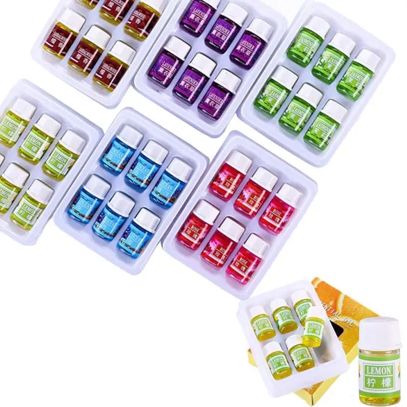 6pcs/set Pure Herbal Essential Oils Aromatherapy Diffusers Massage Relax Fragrances Oil Rose Lavender Lemon Essential Aroma Oils