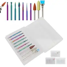 10Pcs Tungsten Alloy Nail Drill Bits Nail Polishing Burr Manicure Pedicure Accessory Nail Art Polish Drill Bits Tool