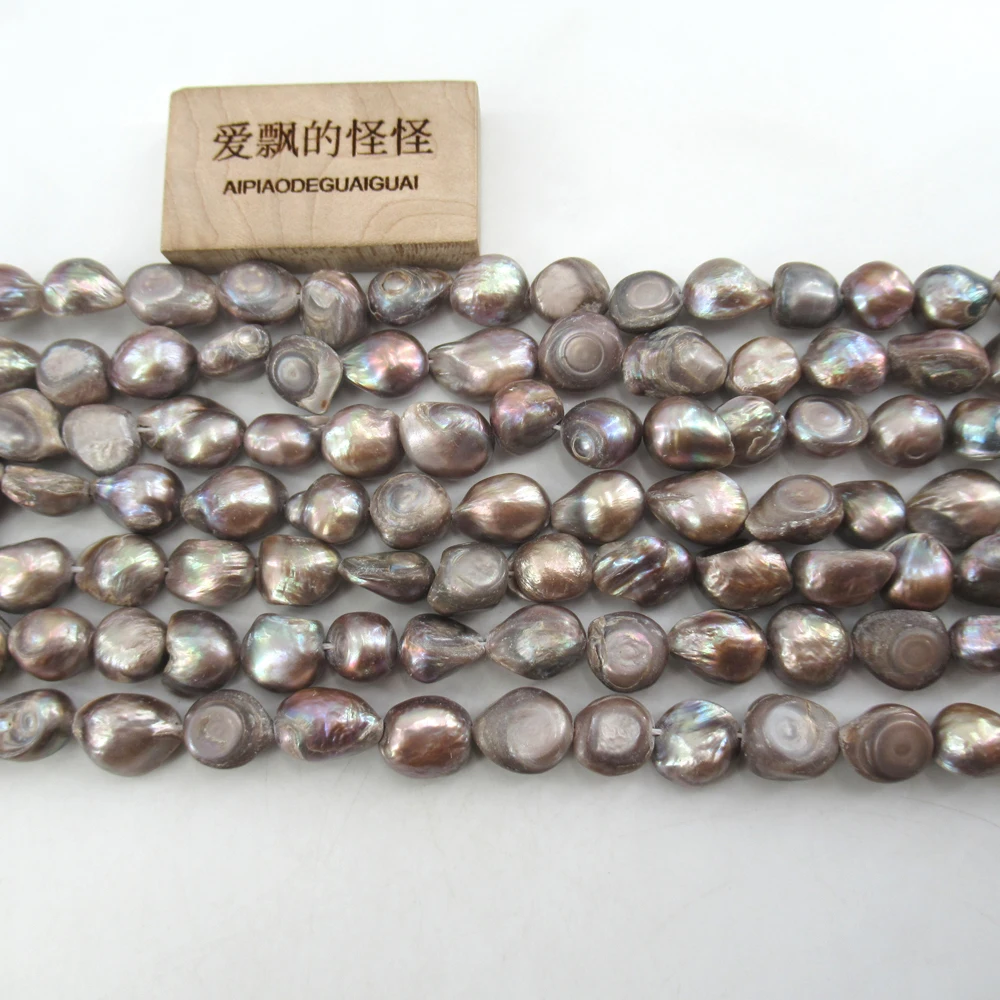 APDGG Wholesale 5 Strands Big Natural Tooth Grey Shell  Pearl Beads 15'' Loose Beads Jewelry Making DIY