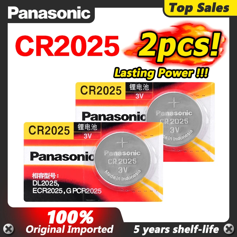 2 шт. оригинальный бренд для PANASONIC cr2025 ECR2025 BR2025 DL2025 KCR2025 LM2025 3 в кнопочная ячейка