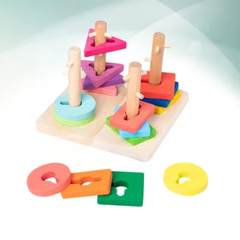 

1 Set Wooden Adorable Colorful Educational Toy Geometric Toys for Kids Baby Infant