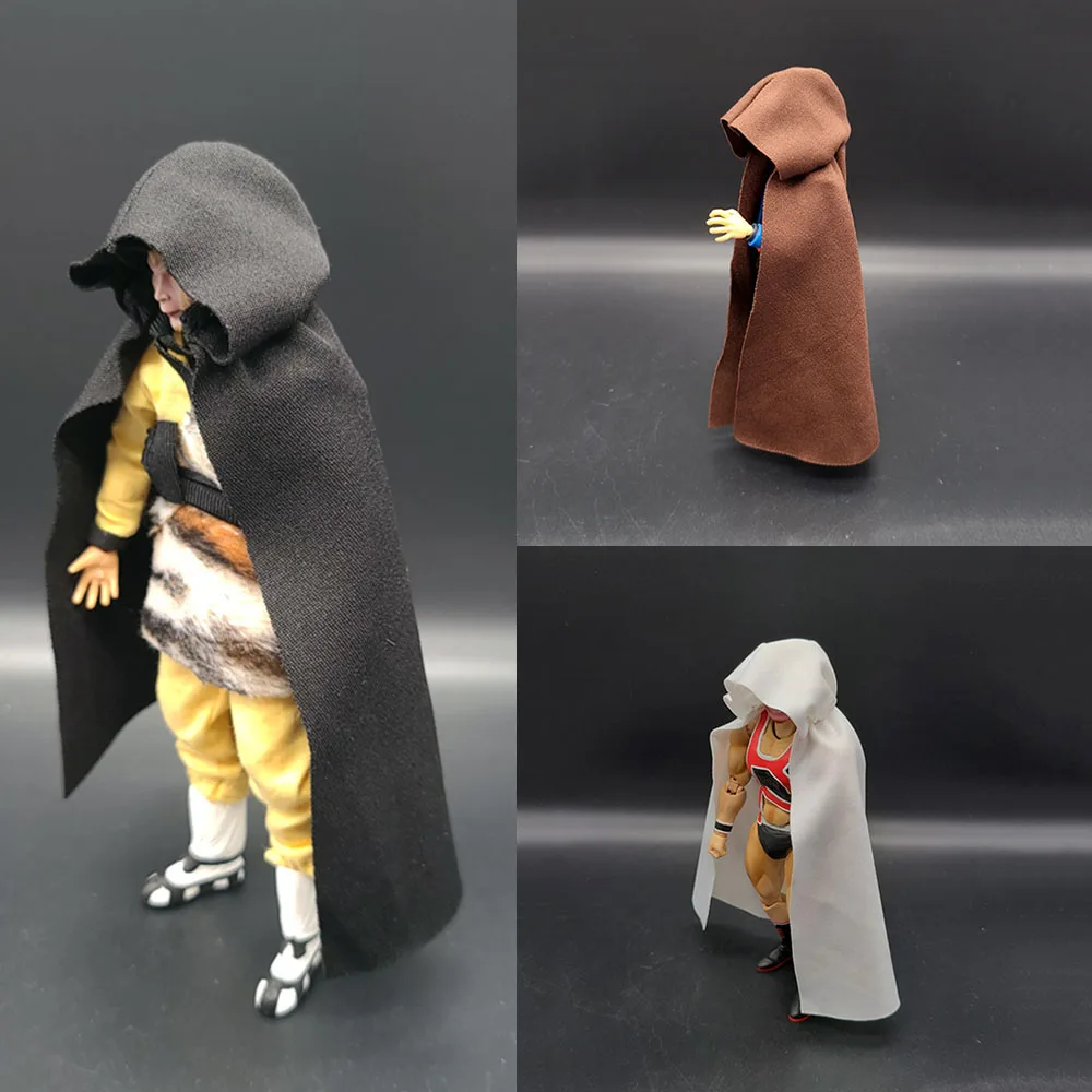Handmade 1/12 Scale Figure Scene Accessories Cape Cloak With Hat Hooded