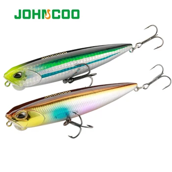 Floating PENCIL 100mm Topwater Lure 14g Swim Crankbait Whopper Artificial Bait Trolling Bass Pike Lure Walk 3D Eye 1