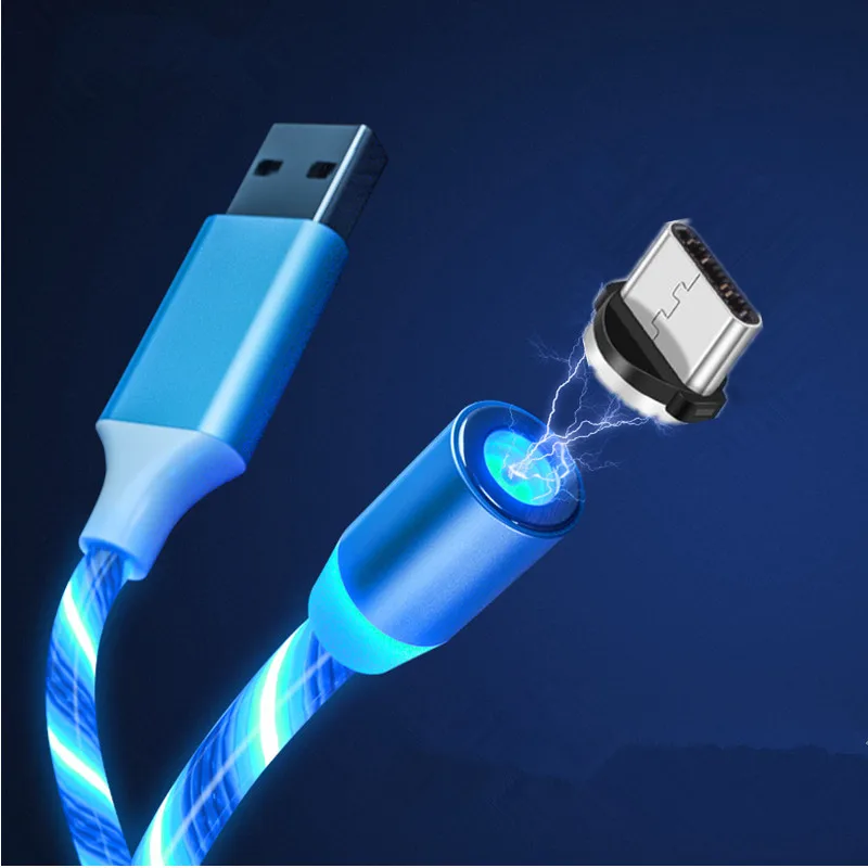 1 м светодиодный магнитный кабель mi cro USB C для Iphone Xiao mi redmi k20 6 pro s2 note 5a 5 4x2 3s 6a 4a go mi x 2s max 3 2