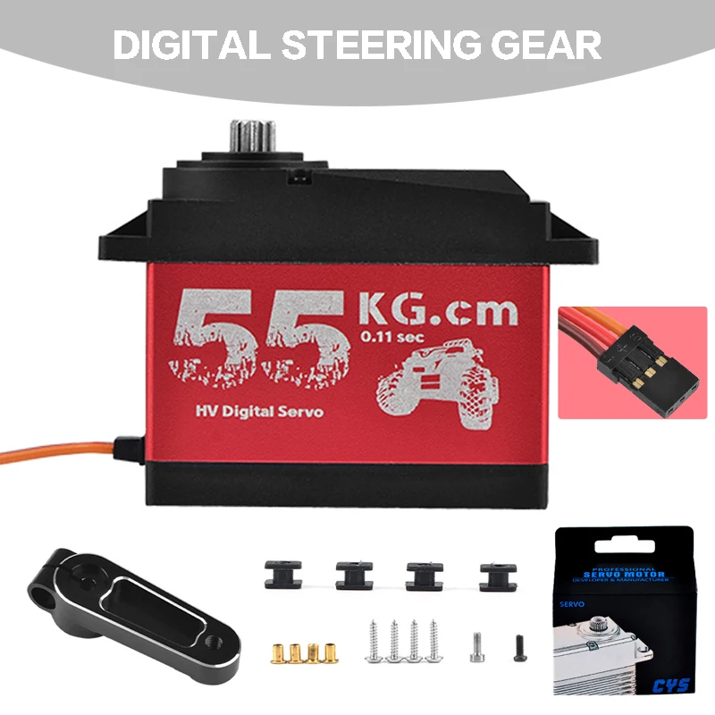 

For RC Car Boat Airplane 1pc CYS-S0650 Large 55Kg HV High Torque Metal Gear Digital Servo FOR HPI Rovan Km Baja 5B 5T RC Servos