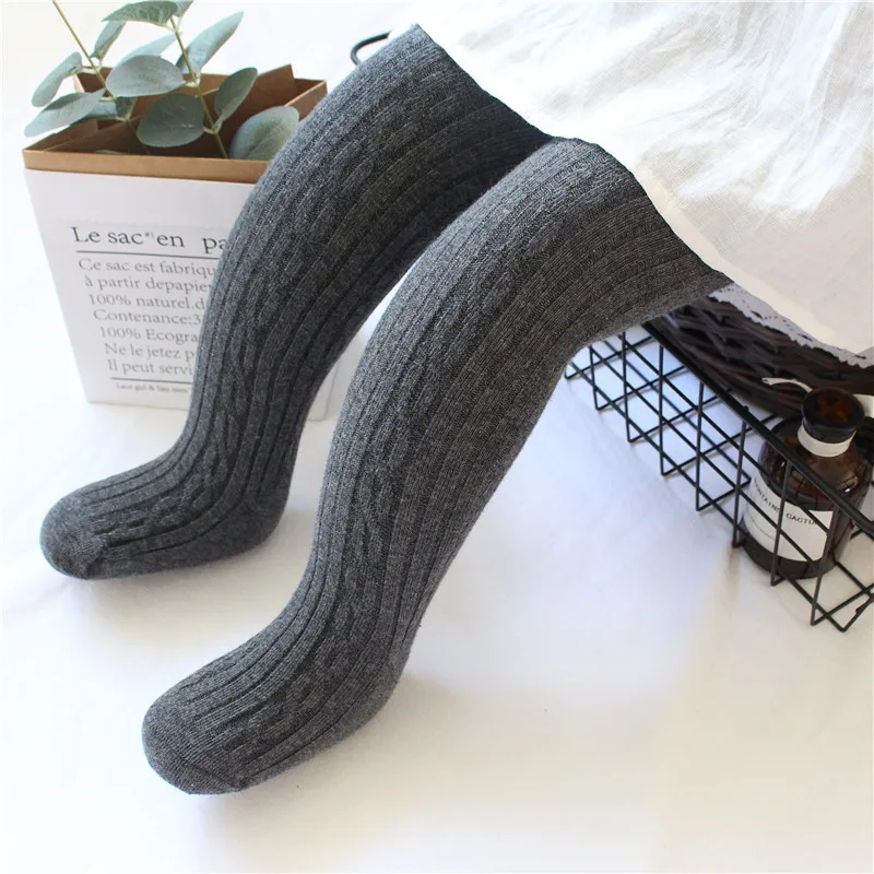 2022 Spring Knitted Baby Pantyhose For Girls Twist Children Bottom Toddler Kid Girl Ribbed Stockings