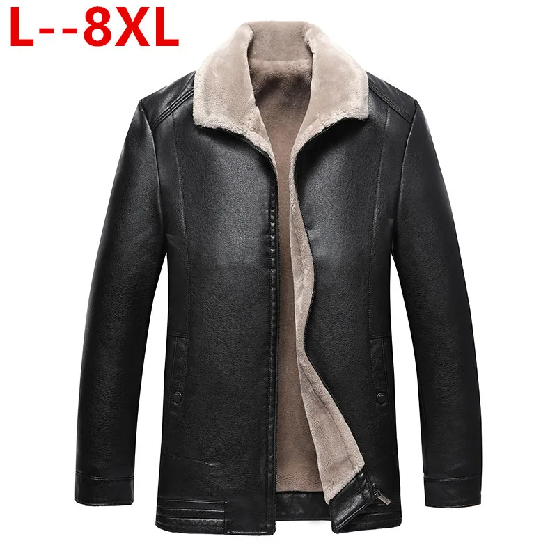 

Plus size 8XL 6XL 5XL 4XL Winter Jacket Men Leather Jacket Brand Real 100% Sheepskin Coat Jaqueta Couro Male Leather Jacket Men