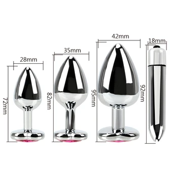 IKOKY Stainless Steel Anal Plug Bullet Vibrators Female Masturbation Prostate Massager Sex Toys For Men Butt Plug Vibrators 2