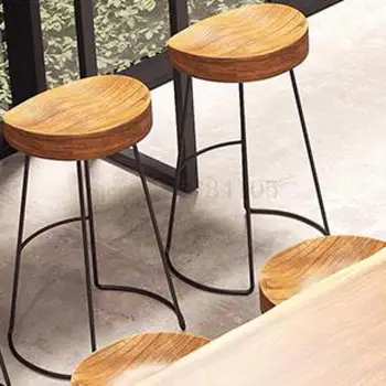 

255 Nordic Solid Wood Bar Table And Chair Combination High Foot Table Simple Modern Bar Table And Chair Balcony Wall Long Table