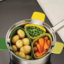 3/набор кухонная пароварка,мантышница корзина, пароварка для овощей, многофункциональная кухонная утварь