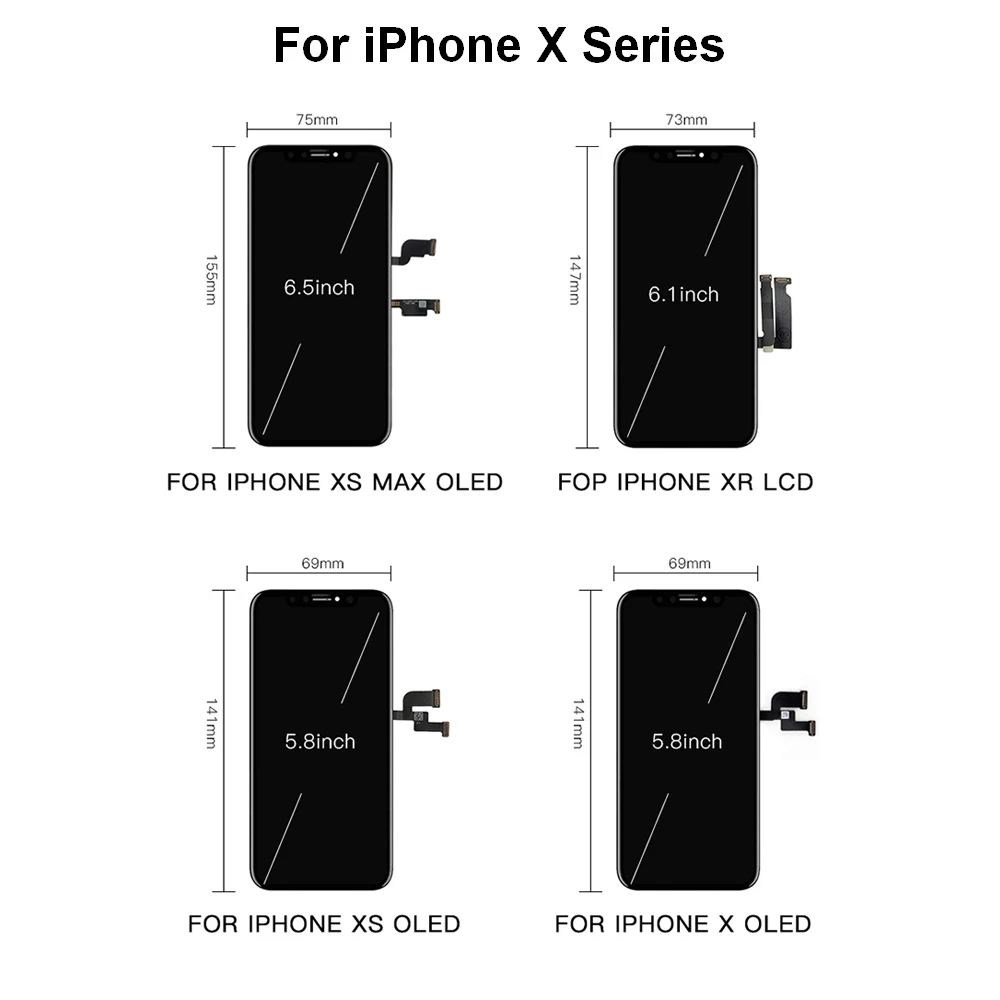 OLED экран для iPhone X XS XR зеркальный сенсорный замены iphone 6s ЖК дигитайзер без битых