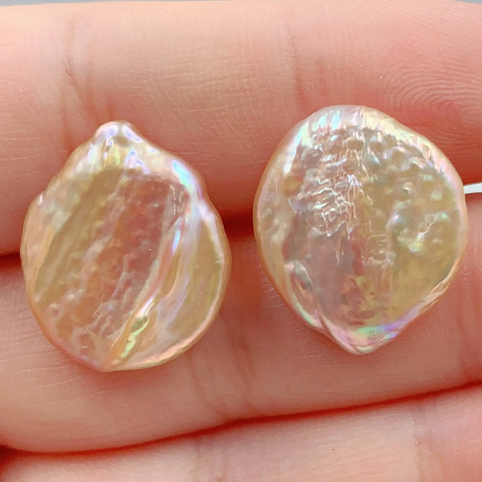 

16x19mm Pink Baroque Pearl Earrings Silver Ear Stud Classic Mesmerizing Natural Luxury Jewelry Fashion Irregular