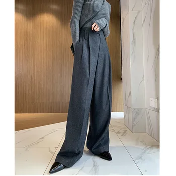 

Korea 2020 New Solid Loose Wide Leg Pants Casual Hot Sale Trendy Autumn Tide Party Bottoms WOOL Loose Casual Pants L950