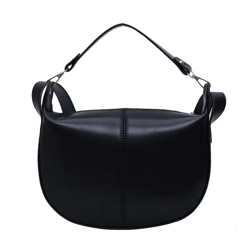 Женская сумка через плечо, модные седельные сумки из искусственной кожи, сумки через плечо для женщин, дизайнерские сумки - Цвет: Черный