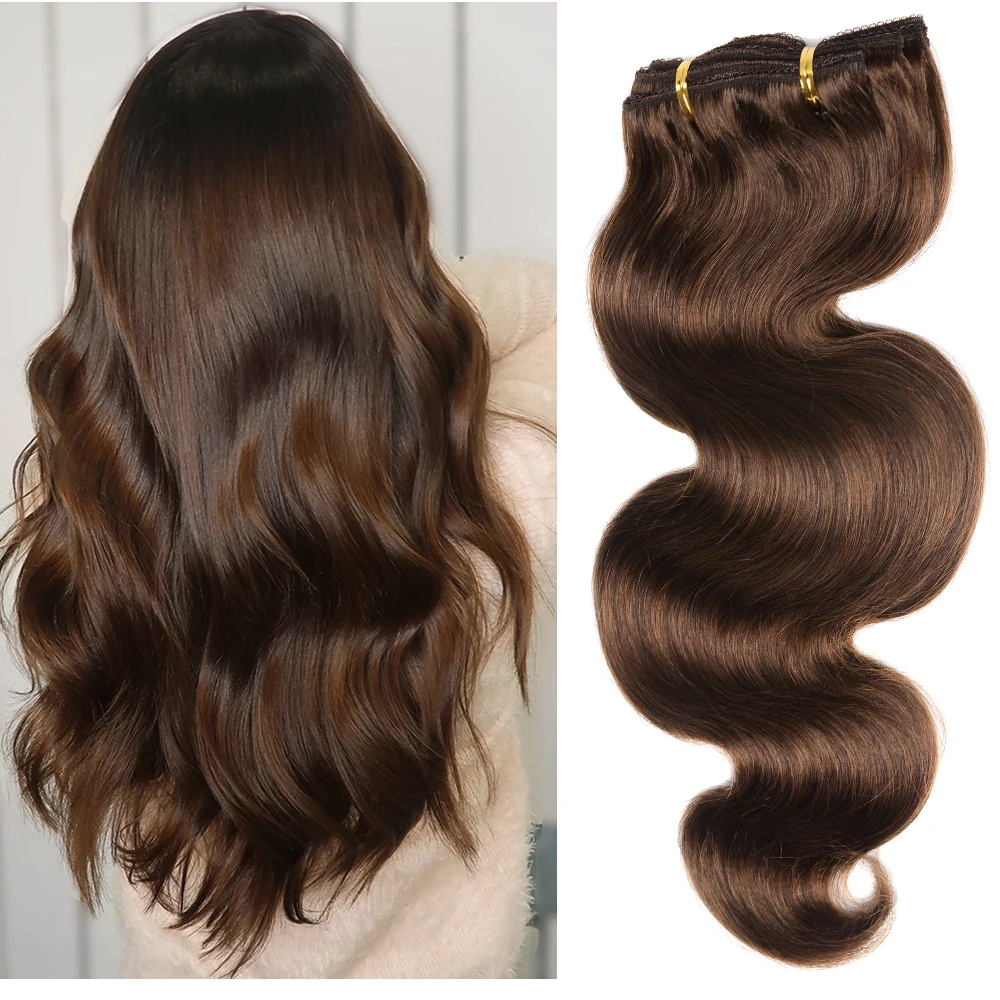 Doreen 240 г, 260 г, 280 г, натуральные человеческие волосы на заколках для наращивания, бразильские волосы Remy, карамельный цвет, волнистые волосы на заколках - Цвет: #4
