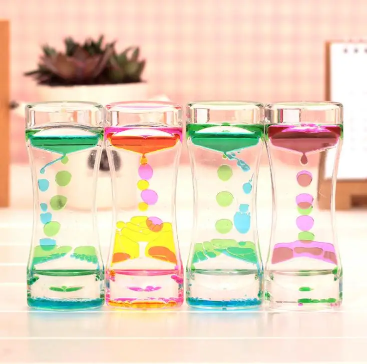 

Часы наручные плавающие с разными цветами, визуальные приглушенные часы с жидким маслом из акрила, для украшения стола, SN2376