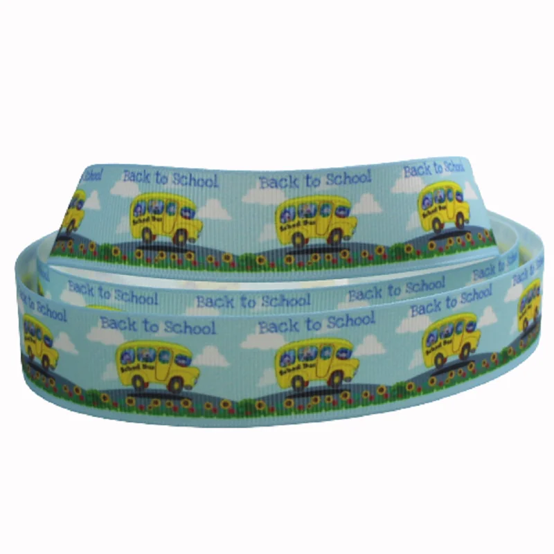 

50 ярдов/партия 16 мм 22 мм 25 мм 38 мм 50 мм 75 мм обратно в школу мультяшная печатная корсажная лента для «сделай сам» банты для волос Принадлежности для рукоделия