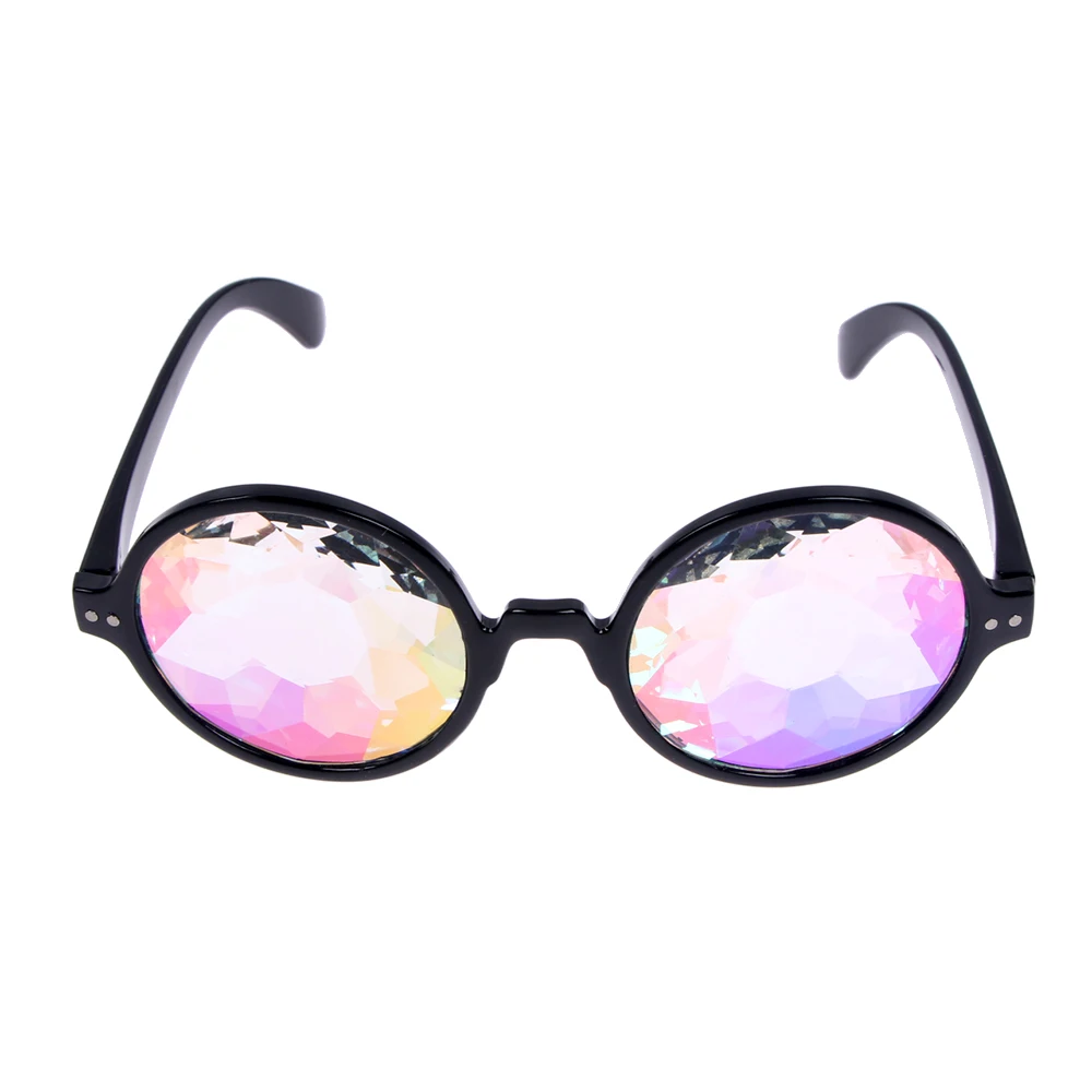 fashion sunglasses Clear Round Glasses Kaleidoscope Eyewears Crystal Lens Party Rave Music Festival Sunglasses Friend Gifts big cat eye sunglasses