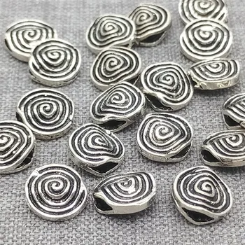 

10pcs of 925 Sterling Silver Nautilus Swirl Spiral Coin Beads for Bracelet