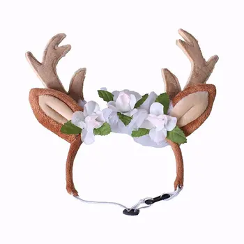 

Christmas Pet Headband Reindeer Styling Head Band Festival Atmosphere Thick Elastic Band Design Can Adjust The Length